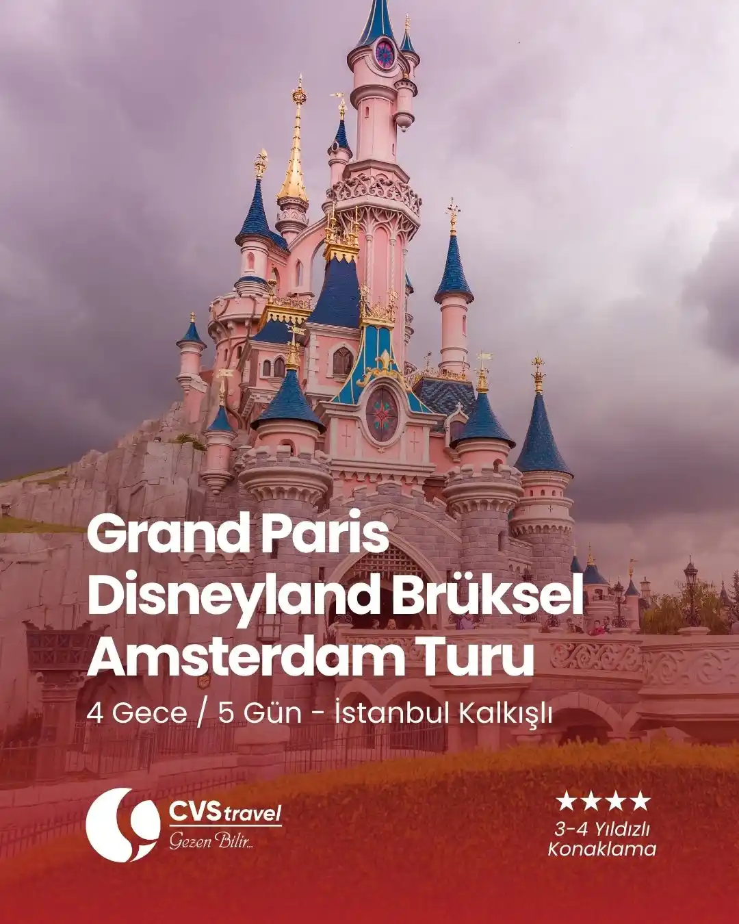 Grand Paris Disneyland Brüksel ve Amsterdam Turu